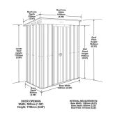 image for 5 x 3 Globel Pent Metal Shed (Grey)