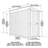 image for 4 x 8 Globel Lean-To Metal Shed (Grey)