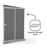 image for Absco Space Saver Grey Metal Pent Shed 7ft5 x 3