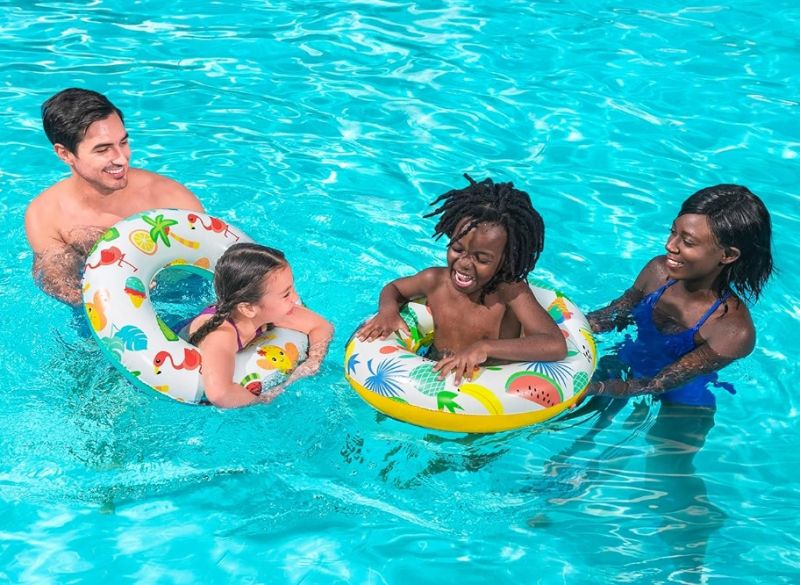 Amazon.com: Moko Pool Floats for Kids, 2 Pack Inflatable Donut Pool Float Swim  Rings Durable PVC Summer Beach Swimming Tube Water Toys, Colorful : Toys &  Games